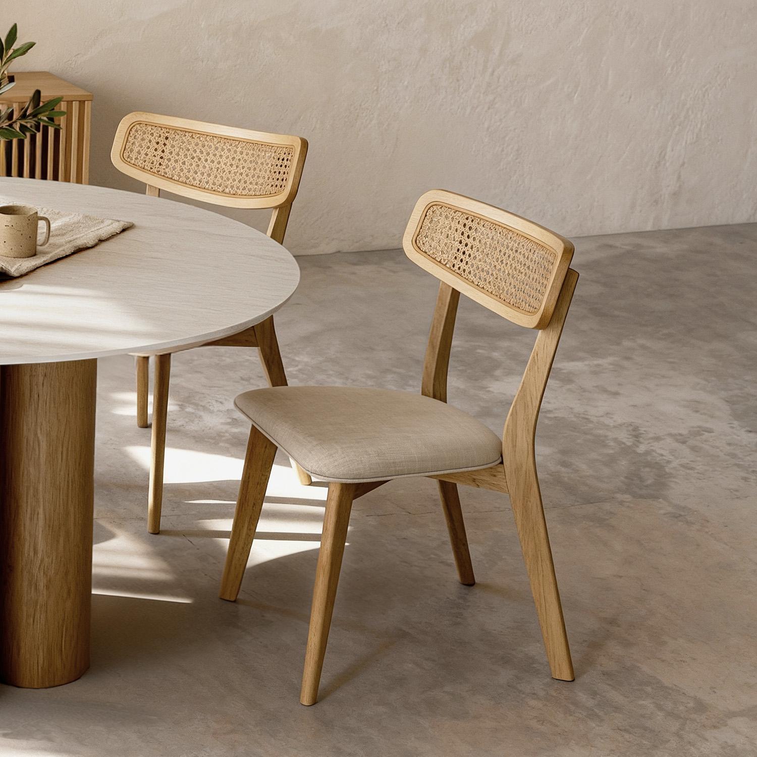 Silla de Comedor SHIRLEY en Roble y Rejilla Cannage | Estilo Escandinavo en Málaga