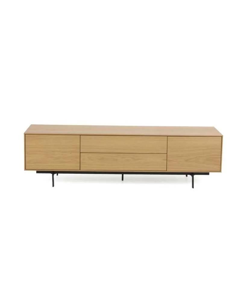 Mueble TV en roble natural de 180 cm con sistema push