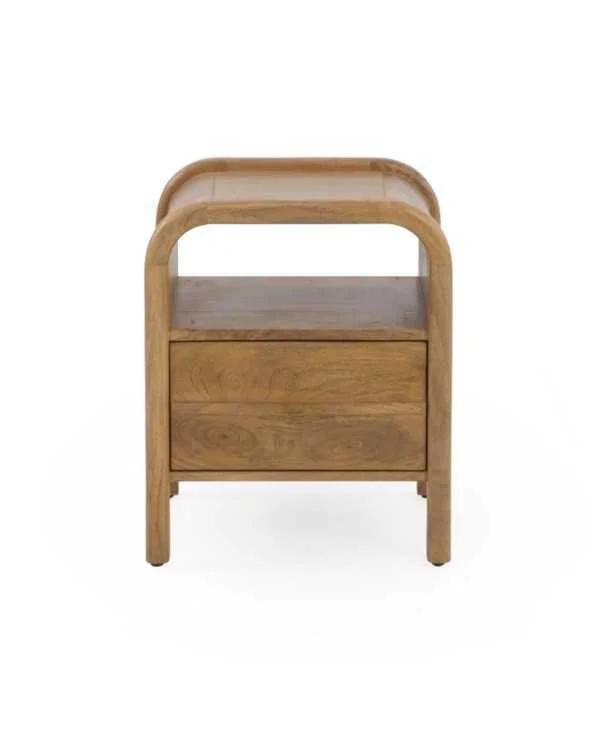 Mesita de noche 1 cajón en madera de mango