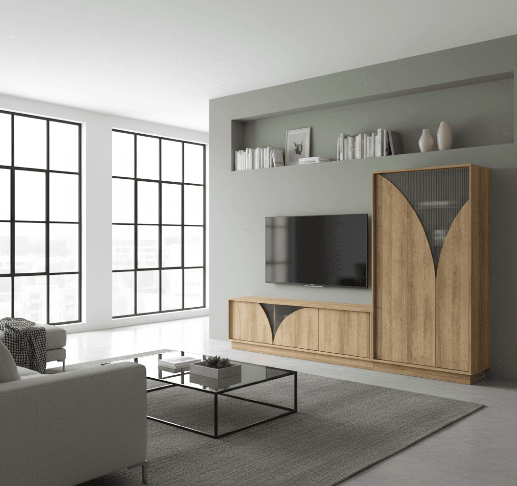 Conjunto de Salón Modular "Aire" - Roble Atemporal