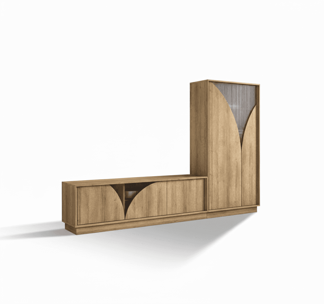 Conjunto de Salón Modular "Aire" - Roble Atemporal