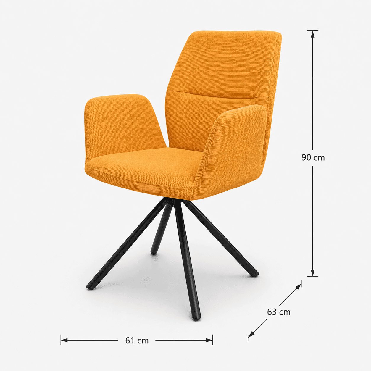 Mini Sillon Sillón Giratorio Tapizado con Reposabrazos (Gris / Mostaza ...