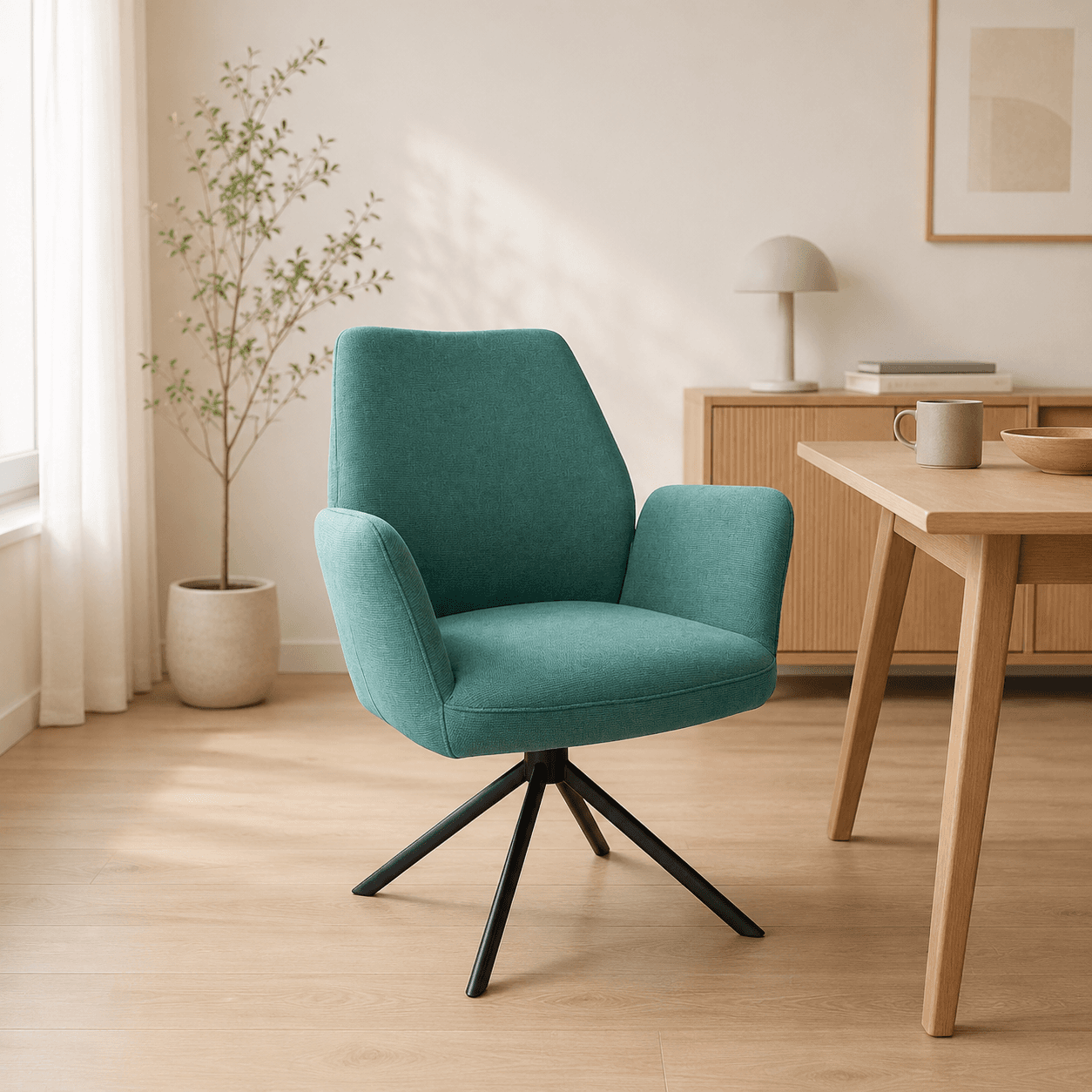 Mini Sillon Sillón Giratorio de Diseño (Mostaza / Aguamarina) | Costamueble ...